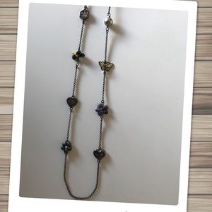 JUICY COUTURE Dark Pewter Embellished Necklace!